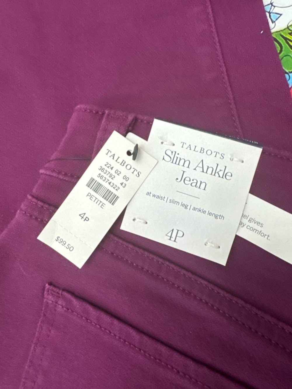 Talbots Slim Ankle Jean in Berry
